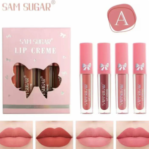 Sam Sugar Lip Creme 4Pcs Set - Moisturizing & Long-Lasting Lip Creams