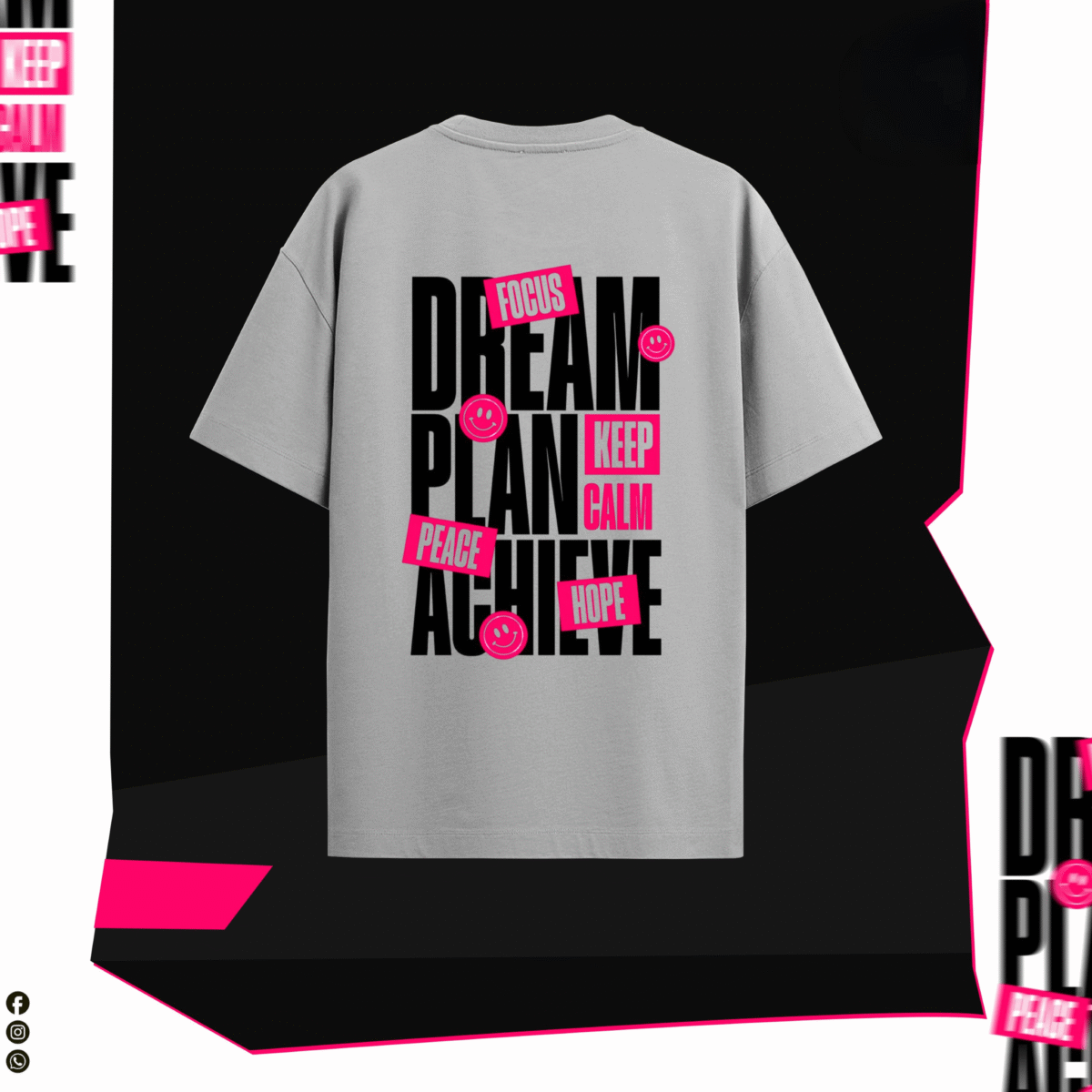 Dream. Plan. Achieve." Athletic Fit T-Shirt – Grey Edition - Image 2