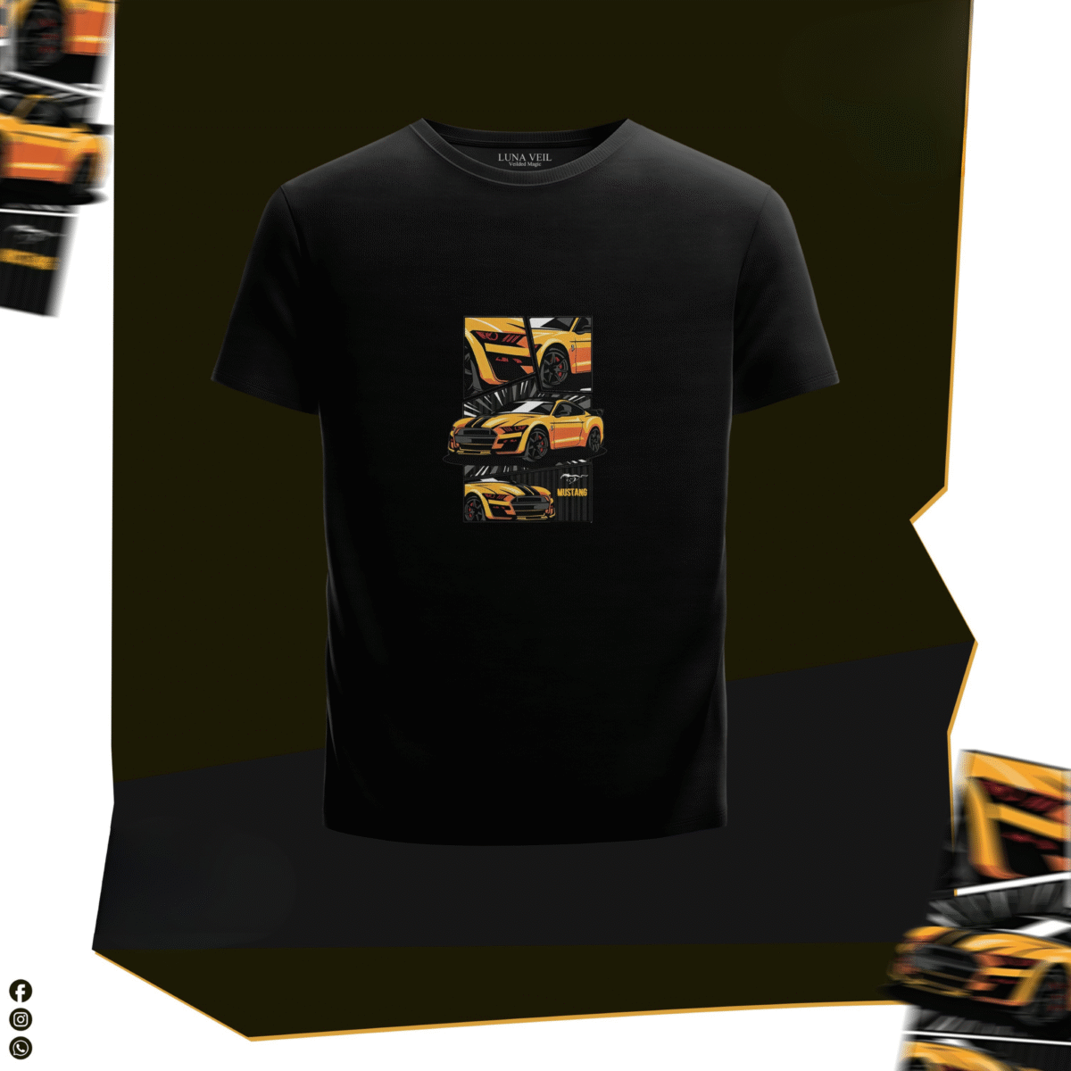 “Triple Rev” Mustang Pixel Drive T-Shirt - Image 1