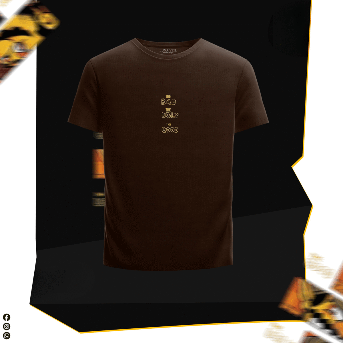 The Good, The Bad, The Ugly" Retro Pixel Tee – Brown Edition - Image 1