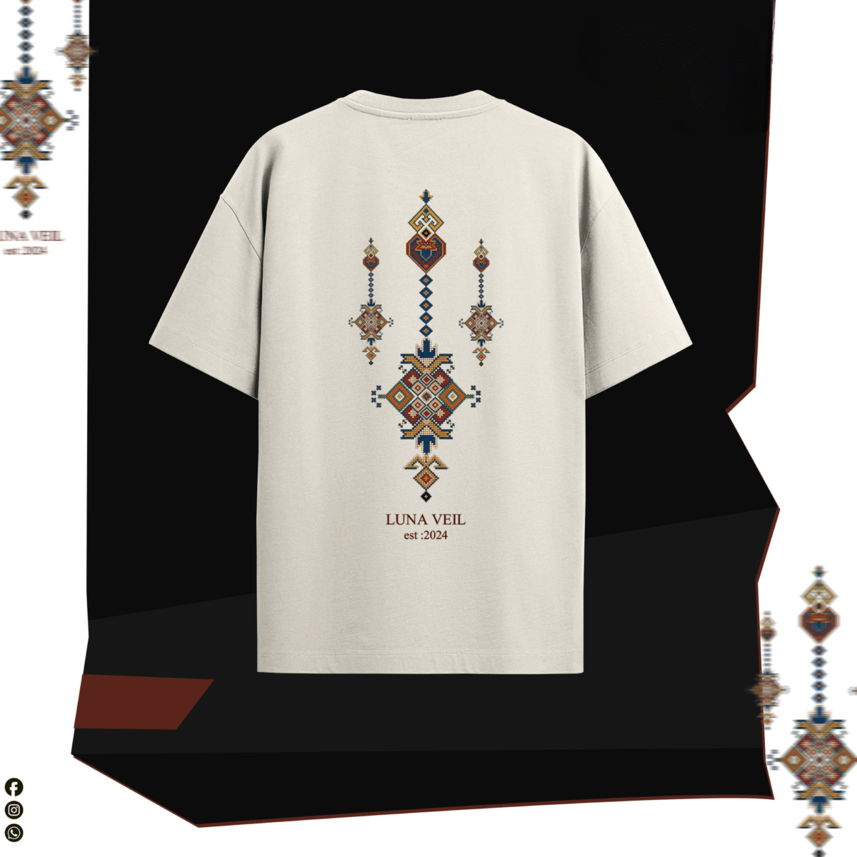 Luna Veil Geometric Print T-Shirt – Timeless Art in Motion - Image 2