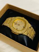 Patek Philippe Gents Diamond Stone Watch | Heavyweight  | Smooth Analog Finish - Image 4