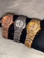 Patek Philippe Gents Diamond Stone Watch | Heavyweight  | Smooth Analog Finish - Image 2
