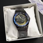 TOMI Skeleton Dial Watch for Men – Metallic Chain | Quartz Movement | Gift Box Included - Image 3