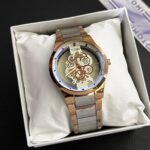 TOMI Skeleton Dial Watch for Men – Metallic Chain | Quartz Movement | Gift Box Included - Image 6