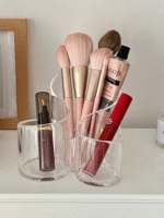 3 Compartments Cosmetic Makeup Organizer – Transparent Acrylic Storage Box
