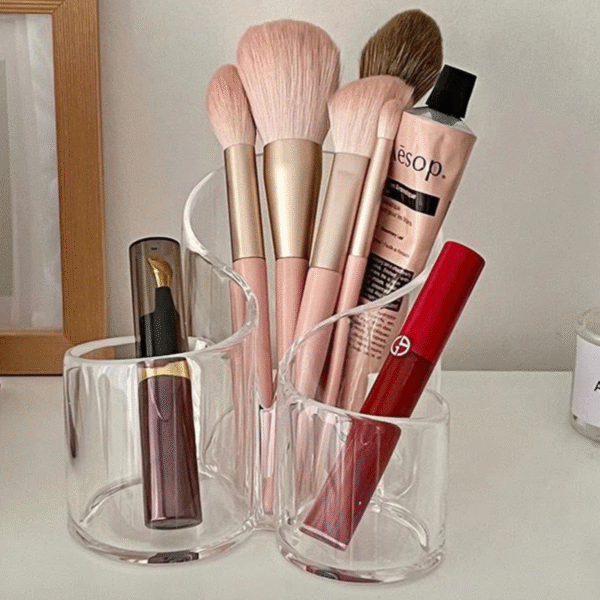 3 Compartments Cosmetic Makeup Organizer – Transparent Acrylic Storage Box