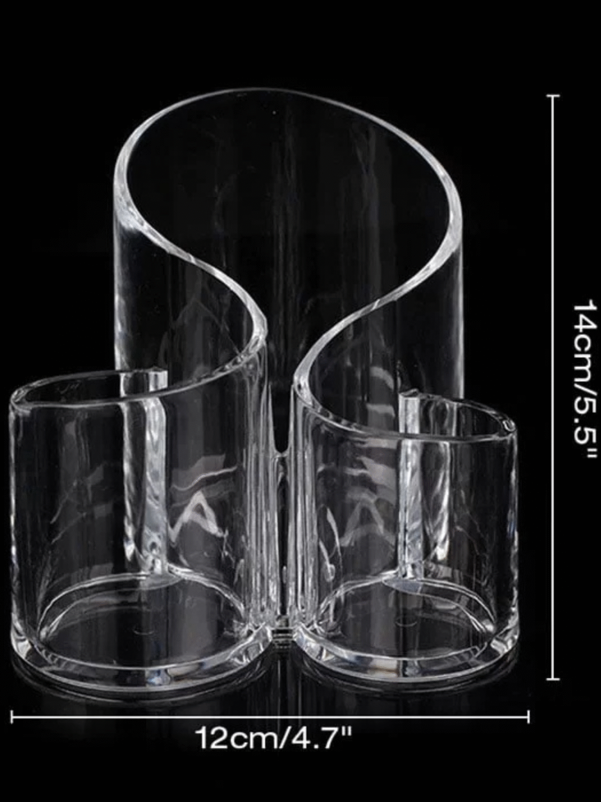 3 Compartments Cosmetic Makeup Organizer – Transparent Acrylic Storage Box - Image 2