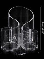 3 Compartments Cosmetic Makeup Organizer – Transparent Acrylic Storage Box - Image 2