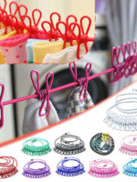 Portable Elastic Rope Washing Line With 12 Clips  Random Colors - Image 3