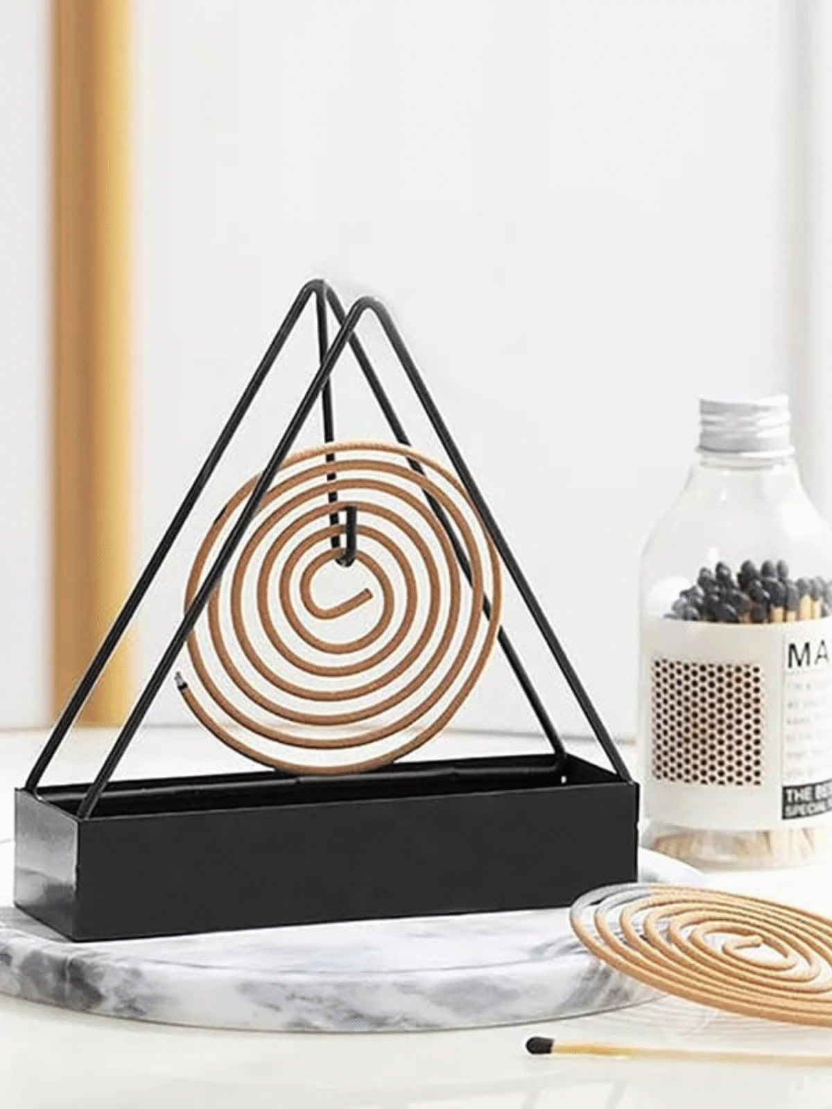 Triangle Anti-scald Mosquito Coil Stand & Wax Melt Burner - Image 1
