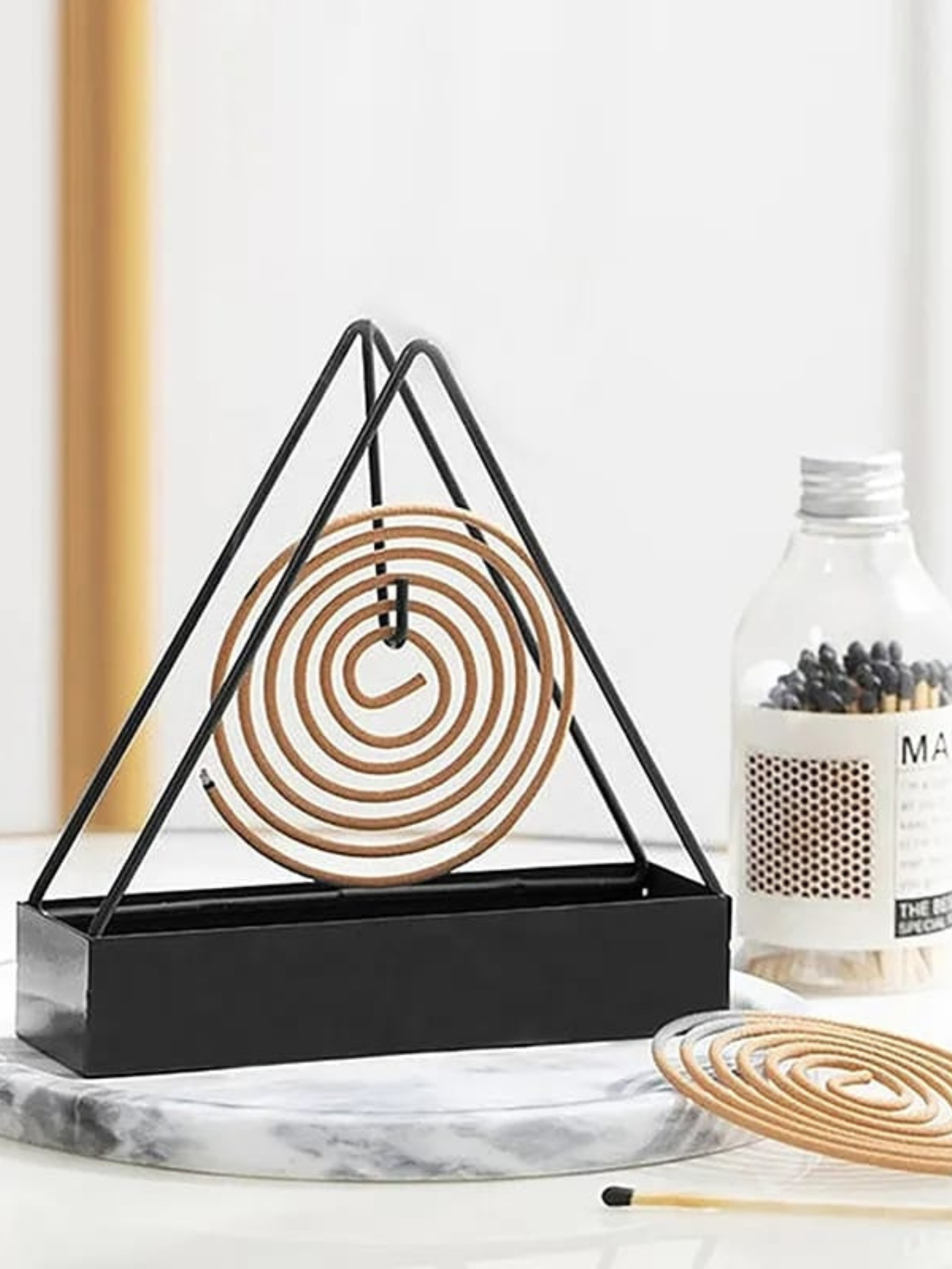 holder (4) Triangle Anti-scald Mosquito Coil Stand & Wax Melt Burner - Image 1