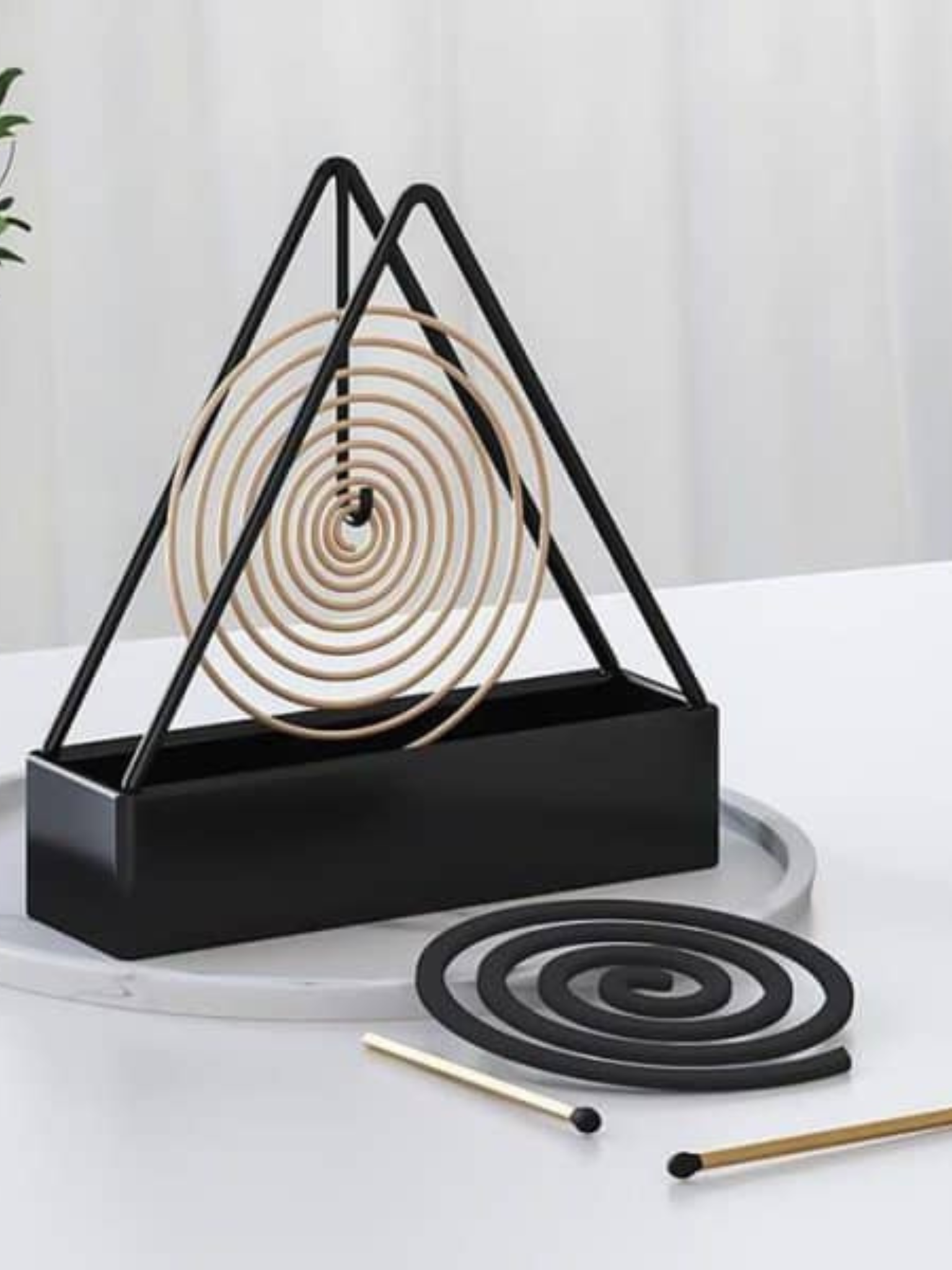 holder (6) Triangle Anti-scald Mosquito Coil Stand & Wax Melt Burner - Image 2