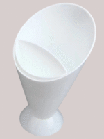 🍟 Plastic French Fry Cone Holder with Dipping Sauce Cup – White - Image 2