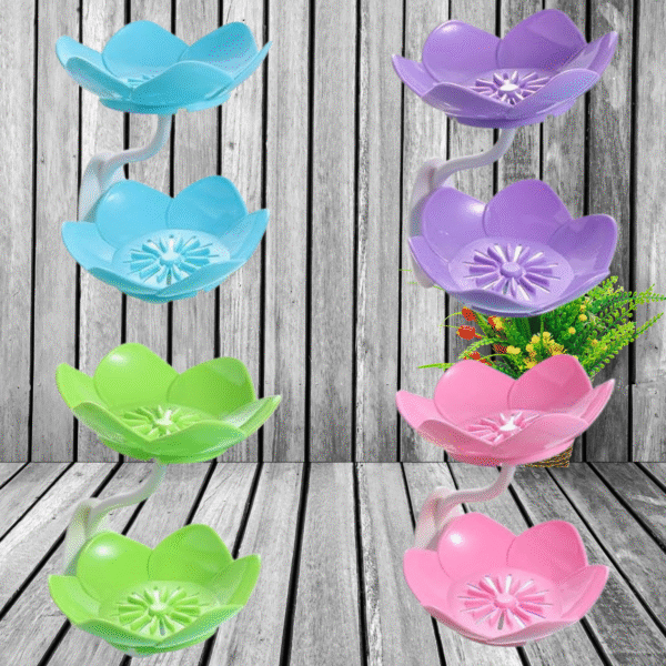 🌸 Wall-Mounted Double Layer Flower-Shaped Soap Tray