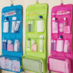 Foldable Hanging Toiletry Storage Bag | Travel Organizer | Waterproof | Multi-Compartment | Hook Design